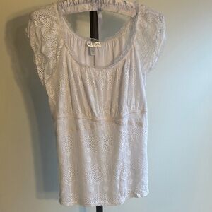 Dress barn white lace shirt PXL